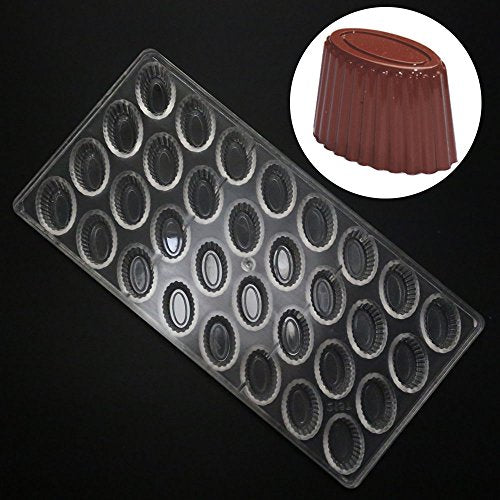 19383 / Polycarbonate Chocolate Candy Mold PC Mould Pastry Baking Tool Tray Oval Shaped