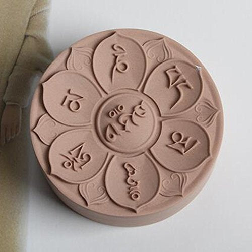 Om Mani Padme Hum Soap Mold Silicone Craft Candle Resin DIY Handmade Mold Round (15084)