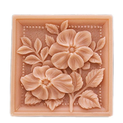 Square Flower DIY Handmade Soap Making Mould Silicone Soap Mold Candle Molds
