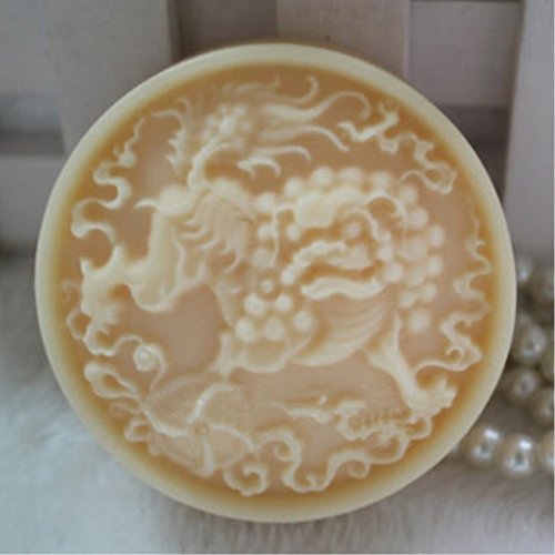 Lion Silicone Soap Bar Mold Round Shaped DIY Craft Homemade Candle Resin Mold