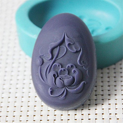 Oval Flower Craft Silicone Soap Bar Mold for Handmade Melt & Pour Soap 2.33 oz