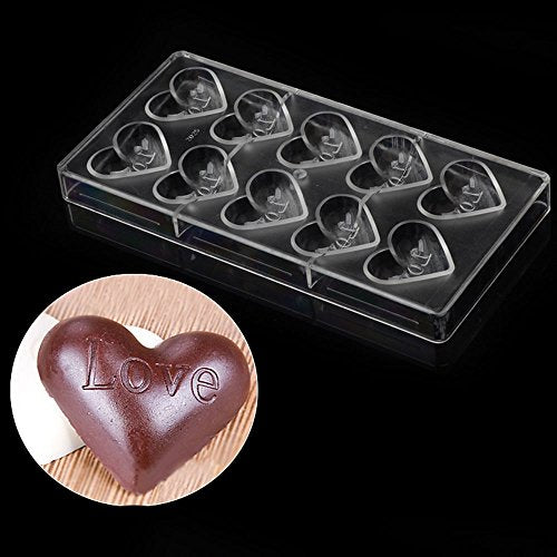 19313 / Polycarbonate Chocolate Mold Clear PC Mold DIY Handmade Chocolate Pastry Tools Love Heart Shaped