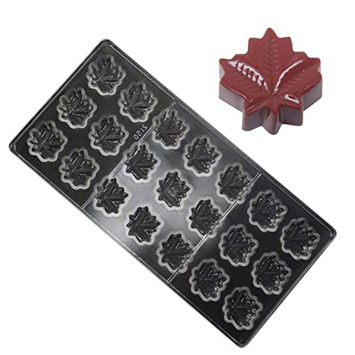 19380 / Polycarbonate Chocolate Candy Mold PC Mould Pastry Baking Tool Tray Maple Shaped