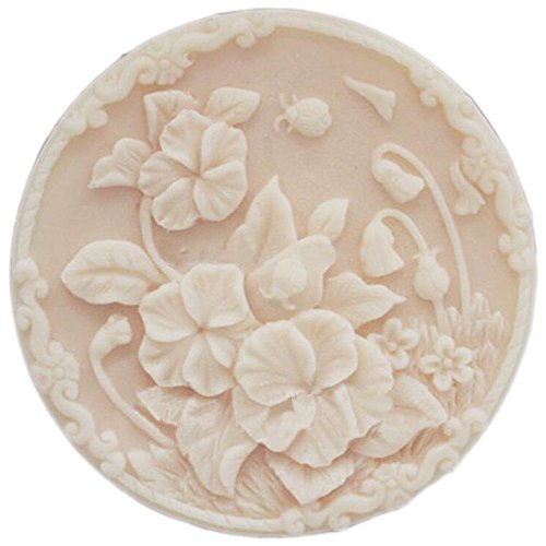 Round Flower White Flexible Soap Mold Silicone Soap Mould DIY Craft Art Handmade Soap Making Molds