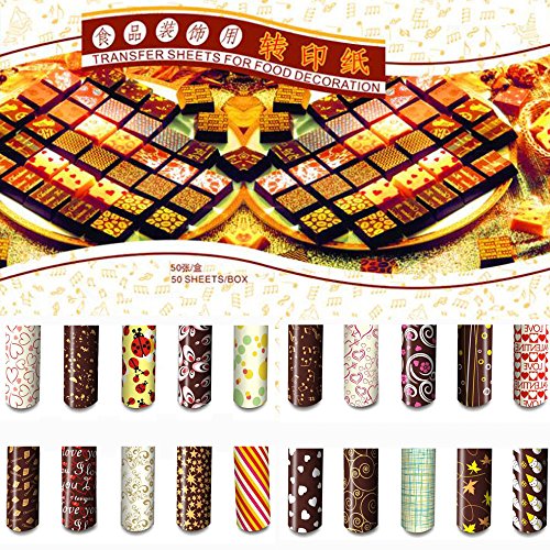19324 / Colorful DIY Chocolate Transfer Sheet Food Decoration Paper (50 pcs/set)