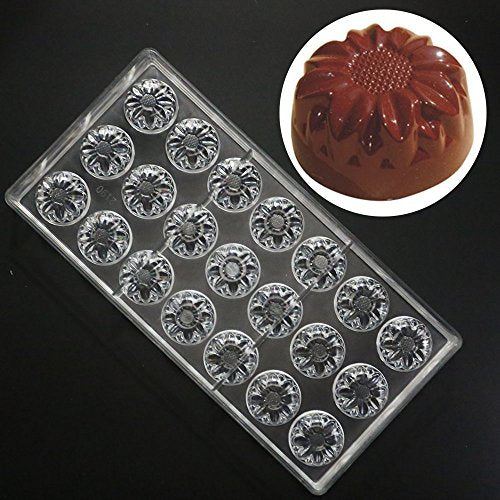 19363 / PC Chocolate Candy Molds Polycarbonate Mould Pastry Baking Tools Sunflowers