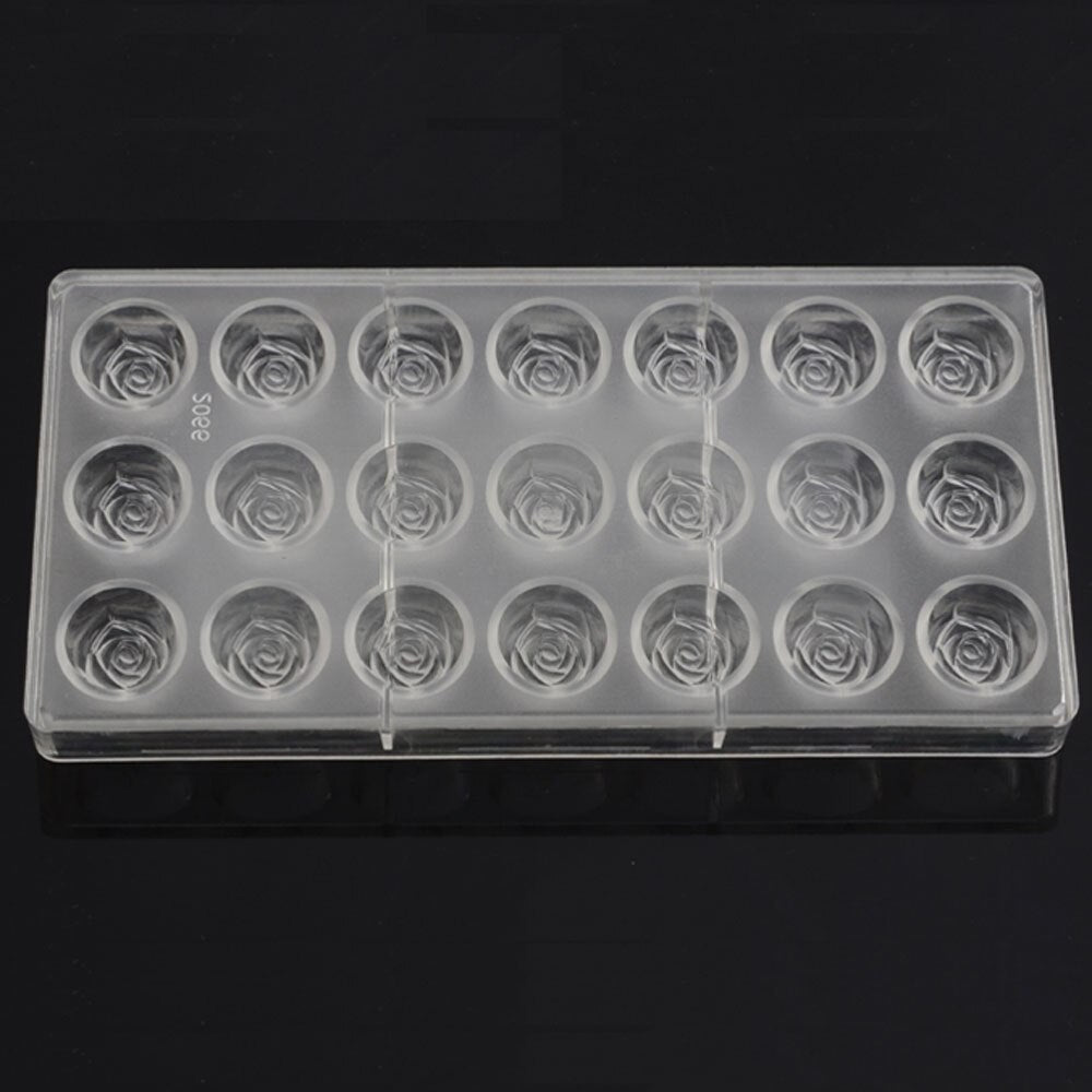 19269 / Clear Hard Plastic Rose Chocolate Mold