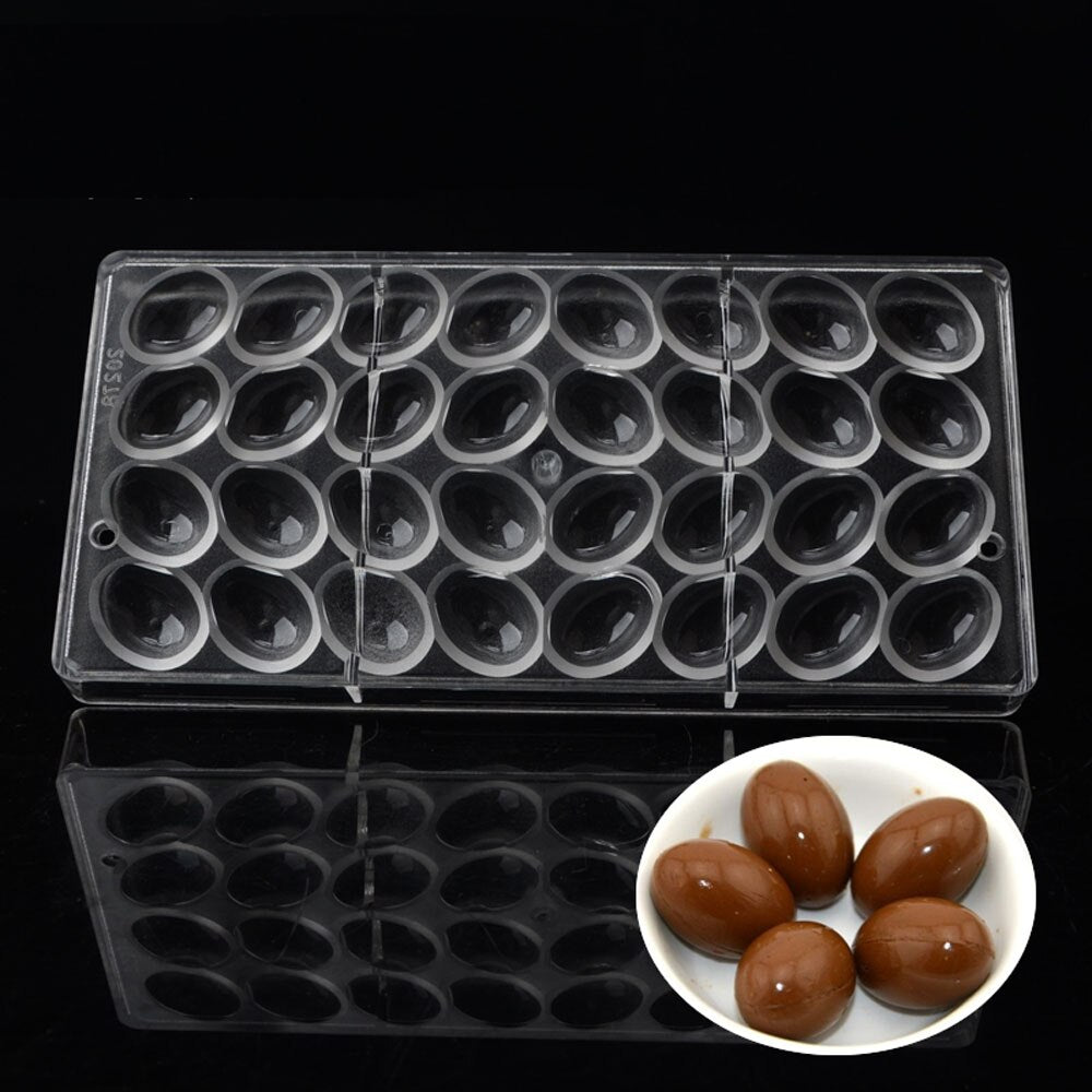 19272 / Small Smooth Easter Eggs Chocolate Clear Polycarbonate Mould