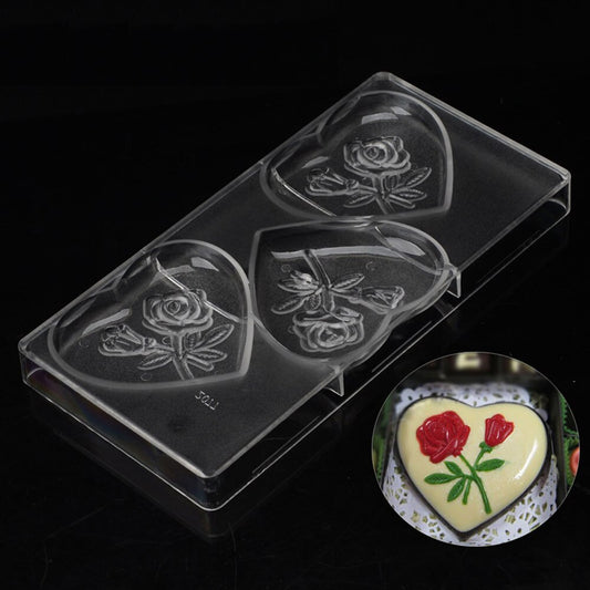 19280 / Rose in the Heart Chocolate Candy Mold