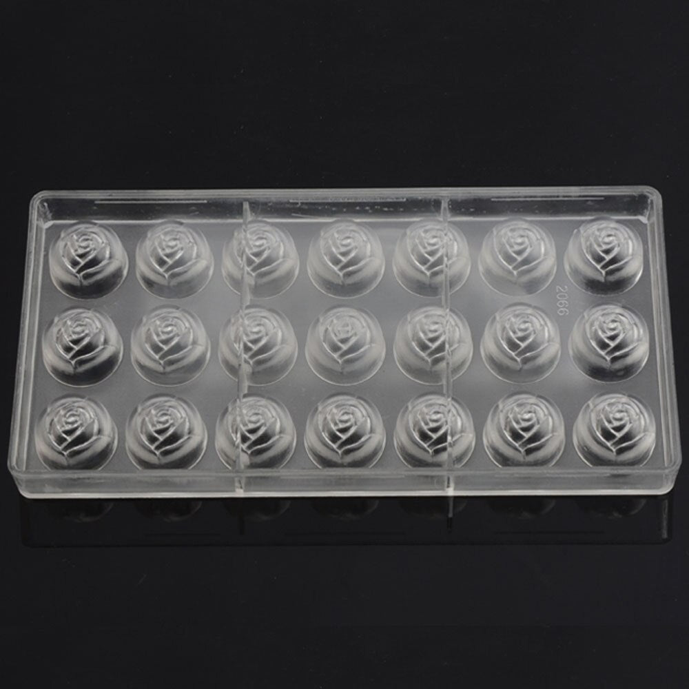 19269 / Clear Hard Plastic Rose Chocolate Mold